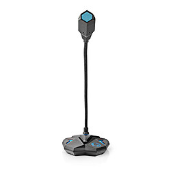 Alpexe Microphone USB Gaming de Bureau | Col de Cygne | USB | Touche Mute | Connecteur Audio Stéréo 3,5 mm