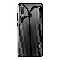 Wewoo Coque Pour Galaxy A20 / A30 étui de protection en verre dégradé de texture noir