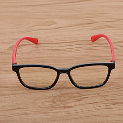 Lunettes de vue élégantes anti-bleues et légères pour enfants, cadre en silicone, noir + rouge