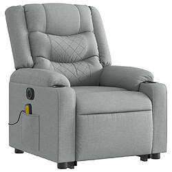 Avis Maison Chic Fauteuil Relax pour salon, Fauteuil inclinable de massage électrique Gris clair Tissu -GKD72738