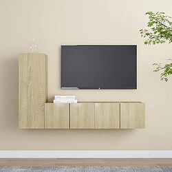 vidaXL Ensemble de meubles TV 3 pcs Chêne sonoma Bois d'ingénierie