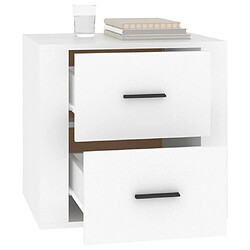 Maison Chic Table de chevet Table de Nuit Meuble de Rangement Blanc 50x39x47 cm pas cher