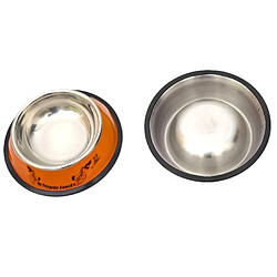 Avis Wewoo Gamelle Orange Bols en acier inoxydable, anti-dérapant imprimés animaux de peinture colorée, diamètre de la cuvette: 25,5 cm, diamètre du fond de la 32,5 cm