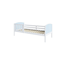 Kids Literie Lit Enfant Tom 90x190 Blanc - bleu Livré avec sommiers