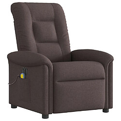 Avis vidaXL Fauteuil de massage inclinable électrique Marron foncé Tissu