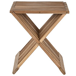 Pegane Table d'appoint en bois de teck coloris naturel - longueur 40 x profondeur 35 x Hauteur 45 cm 