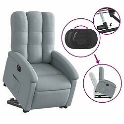 Maison Chic Fauteuil Relax pour salon, Fauteuil inclinable électrique gris clair tissu -GKD61811 pas cher