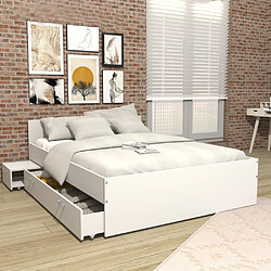 Le Quai Des Affaires Lit TWIST 140x190 + 1 chevet + 1 tiroir / Blanc