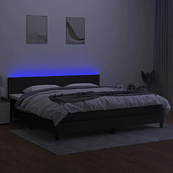 Acheter Sommier à lattes,Cadre à lattes de lit et matelas et LED pour Adulte Noir 200x200 cm Tissu -MN20899