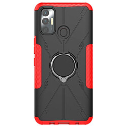 Coque en TPU anti-chocs avec béquille pour votre Tecno Spark 7 4G - rouge