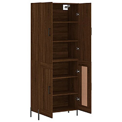 Avis vidaXL Buffet haut Chêne marron 69,5x34x180 cm Bois d'ingénierie