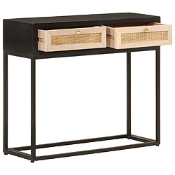 Maison Chic Table console | Meuble d'entrée | Table d'appoint noir 90x30x76 cm bois massif de manguier et fer -GKD43308