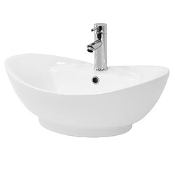 ML DESIGN MODERN LIVING Lavabo 59x20,5x39,5 cm blanc en céramique ML-Design