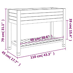 vidaXL Lit surélevé de jardin blanc 110x45x79 cm polypropylène pas cher