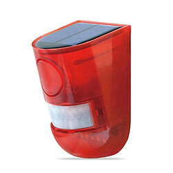 Justgreenbox Lampe rouge d'alarme de capteur de mouvement solaire étanche avec son d'avertissement - 1483834