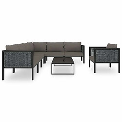 Maison Chic Salon de jardin 8 pcs + coussins - Mobilier/Meubles de jardin - Table et chaises d'extérieur Résine tressée Anthracite -MN47425