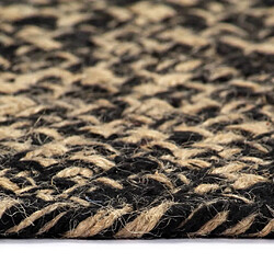 Acheter Decoshop26 Tapis fait à la main Jute Noir et naturel 120 cm DEC023521