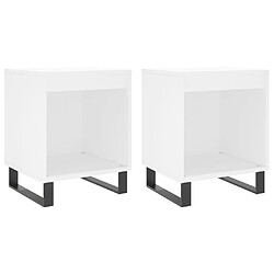 Maison Chic Lot de 2 Tables de chevet,Table de nuit,Table d'appoint pour salon blanc 40x35x50 cm bois d’ingénierie -MN28532