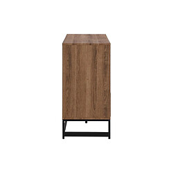 Vente-Unique Commode 6 tiroirs - MDF et acier - Coloris : Naturel et noir - CARATANA pas cher