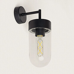 Ledkia Lampe Murale Extérieure Métal et Verre Gerber Noir