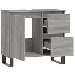 Maison Chic Armoire de bain,Meuble de rangement de salle de bain,Meuble haut sonoma gris 65x33x60 cm bois d'ingénierie -GKD355747 pas cher