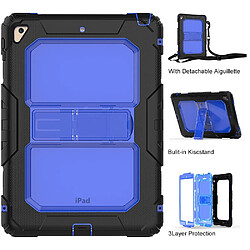 Coque en TPU combo robuste et bandoulière amovible bleu pour votre Apple iPad 9.7-inch