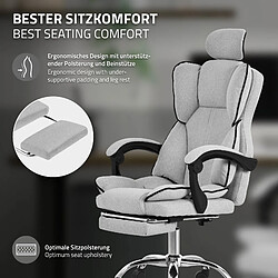 ML-Design Chaise de bureau ergonomique hauteur réglable fauteuil de direction gris clair pas cher