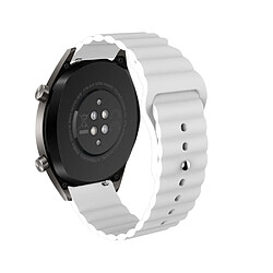 Bracelet en silicone Boucle inversée de 22 mm blanc pour votre Samsung Gear S3/Galaxy Watch 46mm/Huawei GT2 46mm/Huami Amazfit 1/2