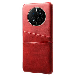 Coque en TPU + PU anti-rayures avec deux porte-cartes pour votre Huawei Mate 50 4G - rouge