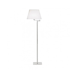 faro Lampadaire Dover Acier,Tissu Nickel satiné, blanc 150 Cm