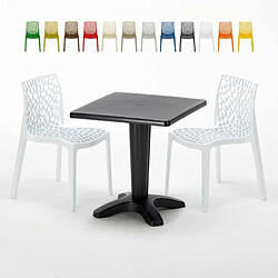 Grand Soleil Table et 2 chaises colorées polypropylen