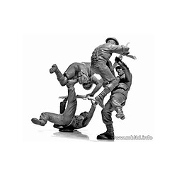 Master Box Figurine Mignature Hand -to-hand Fight, British And German Infantry. Battles In North Africa. Wwii Era. Kit 1 pas cher