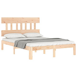 Acheter Maison Chic Cadre/structure de lit avec tête de lit pour adulte - Lit Moderne Chambre petit double bois massif -MN95664