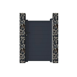 Avis Vente-Unique Portillon battant aluminium plein L103 x H166 cm anthracite - NAZARIO