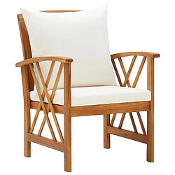 Maison Chic Lot de 2 Chaises de jardin,Fauteuil d'extérieur avec coussins Bois d'acacia massif -MN69819