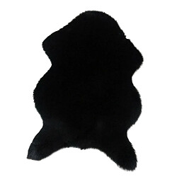 antidérapant imitation laine fourrure tapis chaise coussin chambre faux tapis noir