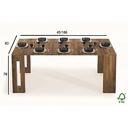 Inside 75 Table console extensible GRANDEZZA chêne foncé jusqu'à 8 couverts avec allonges intégrées