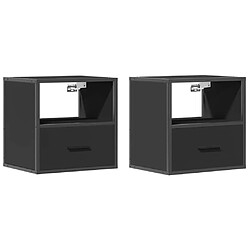 vidaXL Tables de chevet murales 2 pcs noir 40x31x39,5 cm