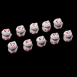 10 pièces en céramique chance chat maneki neko en porcelaine entretoise perles 12x14mm pas cher