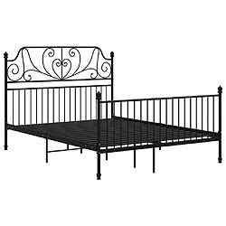 vidaXL Cadre de lit sans matelas noir métal 160x200 cm