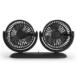 Universal Ventilateur pivotant à deux têtes Ventilateur de voiture réglable Tableau de bord Bureau Ventilateur de voiture pour véhicules Camions Fourgonnettes VUS RV Bateaux Accueil | Gadgets USB