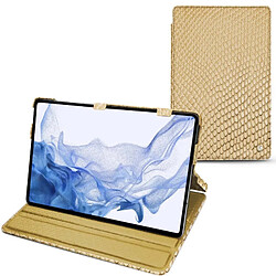 Housse cuir Samsung Galaxy Tab S8 Ultra - Rabat horizontal - Serpent sabbia ( Pantone #D2BA92 ) - NOREVE