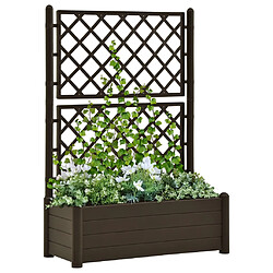 vidaXL Jardinière avec treillis 100x43x142 cm PP Moka