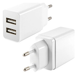 Totalcadeau Chargeur mural à 2 connexions USB 2.4A Blanc pas cher