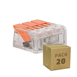 Acheter Ledkia Pack 20 Connecteurs Rapides 3 Entrées pour Câble Électrique 0.08-4mm² Orange