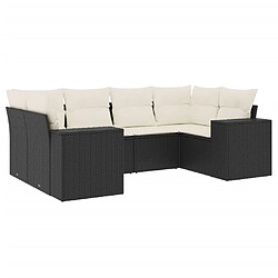 vidaXL Salon de jardin 6 pcs avec coussins noir résine tressée