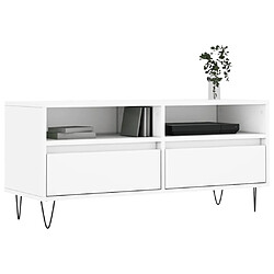 Avis Maison Chic Meuble TV scandinave - Banc TV pour salon blanc 100x34,5x44,5 cm bois d'ingénierie -MN31636