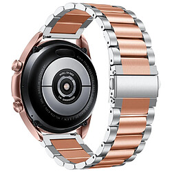 Bracelet en métal 20 mm, fermeture rapide, or rose/argent pour votre Garmin Vivomove 3/Garminmove 3