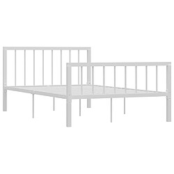 Maison Chic Lit adulte - Lit simple Cadre de lit,Structure du lit Contemporain Blanc Métal 120 x 200 cm -MN48756