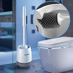 Universal Brosse et support de toilette en silicone TPR Brosse d'évacuation rapide Articles de toilette WC Accessoires de salle de bains Ensemble | Brosse de nettoyage